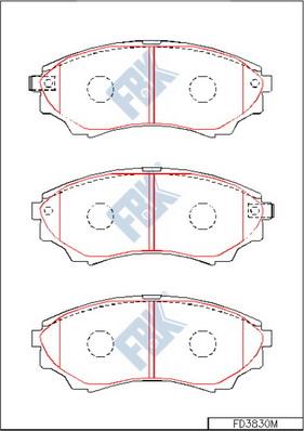 FBK FD3830M - Kit de plaquettes de frein, frein à disque cwaw.fr