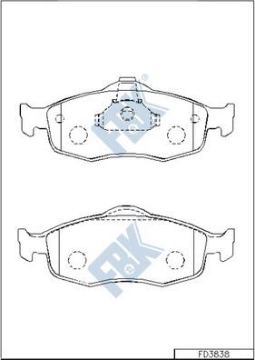 FBK FD3838 - Kit de plaquettes de frein, frein à disque cwaw.fr