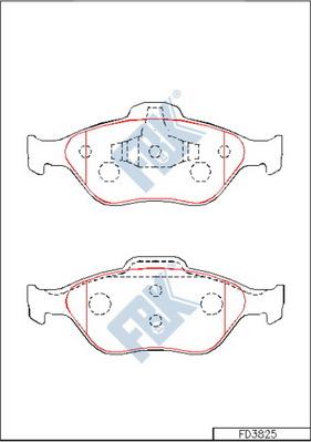 FBK FD3825 - Kit de plaquettes de frein, frein à disque cwaw.fr