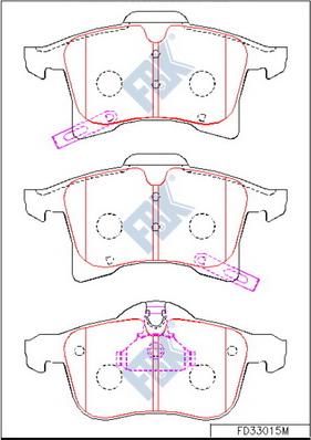 FBK FD33015M - Kit de plaquettes de frein, frein à disque cwaw.fr