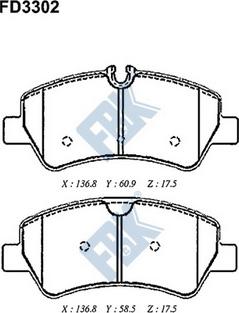 FBK FD3302 - Kit de plaquettes de frein, frein à disque cwaw.fr