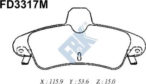 FBK FD3317M - Kit de plaquettes de frein, frein à disque cwaw.fr