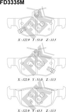 FBK FD3335M - Kit de plaquettes de frein, frein à disque cwaw.fr