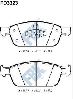 FBK FD3323 - Kit de plaquettes de frein, frein à disque cwaw.fr