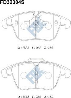 FBK FD32304S - Kit de plaquettes de frein, frein à disque cwaw.fr