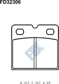 FBK FD32306 - Kit de plaquettes de frein, disque de frein de stationnement cwaw.fr