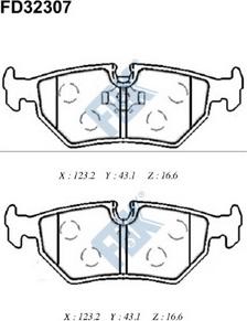 FBK FD32307 - Kit de plaquettes de frein, frein à disque cwaw.fr