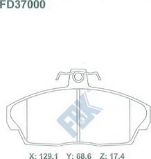 FBK FD37000 - Kit de plaquettes de frein, frein à disque cwaw.fr