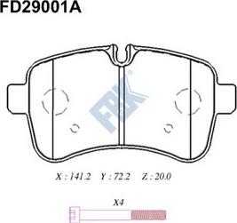 FBK FD29001A - Kit de plaquettes de frein, frein à disque cwaw.fr