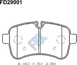 FBK FD29001 - Kit de plaquettes de frein, frein à disque cwaw.fr