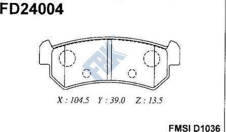 FBK FD24004 - Kit de plaquettes de frein, frein à disque cwaw.fr