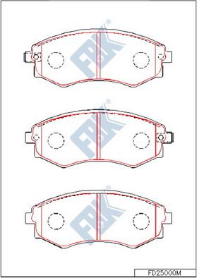 FBK FD25000M - Kit de plaquettes de frein, frein à disque cwaw.fr