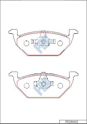 FBK FD26002 - Kit de plaquettes de frein, frein à disque cwaw.fr