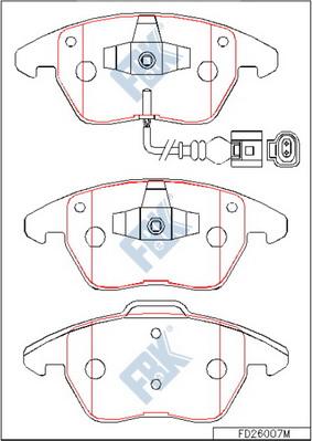 FBK FD26007M - Kit de plaquettes de frein, frein à disque cwaw.fr