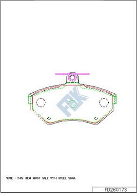 FBK FD26017S - Kit de plaquettes de frein, frein à disque cwaw.fr