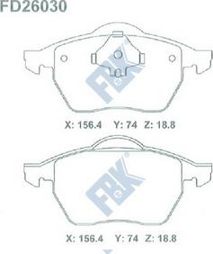 FBK FD26030 - Kit de plaquettes de frein, frein à disque cwaw.fr