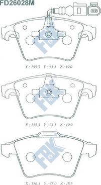 FBK FD26028M - Kit de plaquettes de frein, frein à disque cwaw.fr