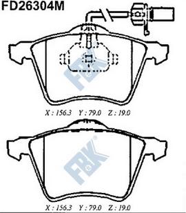 FBK FD26304M - Kit de plaquettes de frein, frein à disque cwaw.fr