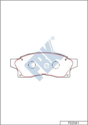 FBK FD2091 - Kit de plaquettes de frein, frein à disque cwaw.fr