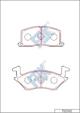 FBK FD2092 - Kit de plaquettes de frein, frein à disque cwaw.fr