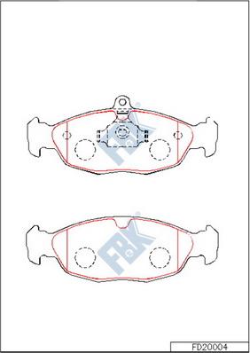 FBK FD20004 - Kit de plaquettes de frein, frein à disque cwaw.fr