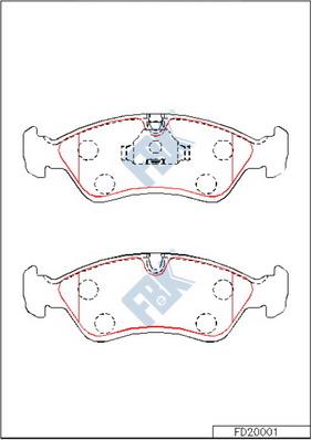 FBK FD20001 - Kit de plaquettes de frein, frein à disque cwaw.fr