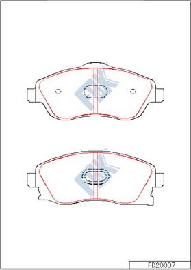 FBK FD20007 - Kit de plaquettes de frein, frein à disque cwaw.fr