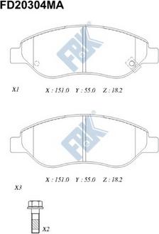 FBK FD20304MA - Kit de plaquettes de frein, frein à disque cwaw.fr