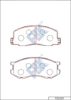 FBK FD2026 - Kit de plaquettes de frein, frein à disque cwaw.fr