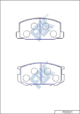 FBK FD2021 - Kit de plaquettes de frein, frein à disque cwaw.fr