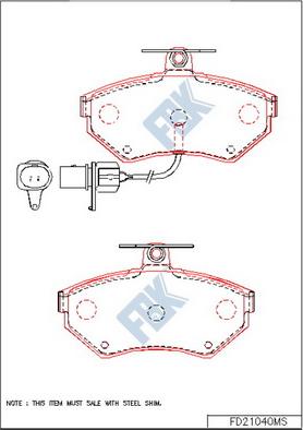 FBK FD21040MS - Kit de plaquettes de frein, frein à disque cwaw.fr