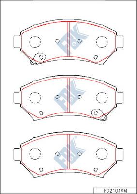 FBK FD21019M - Kit de plaquettes de frein, frein à disque cwaw.fr