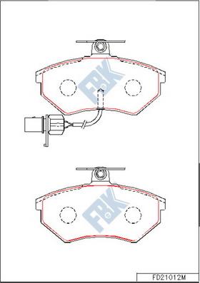 FBK FD21012M - Kit de plaquettes de frein, frein à disque cwaw.fr