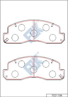 FBK FD2115M - Kit de plaquettes de frein, frein à disque cwaw.fr