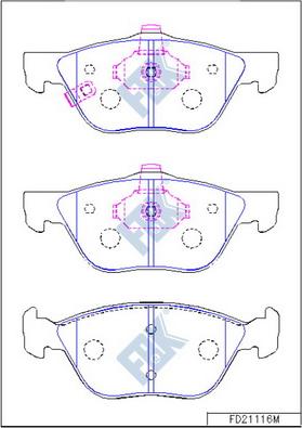 FBK FD21116M - Kit de plaquettes de frein, frein à disque cwaw.fr