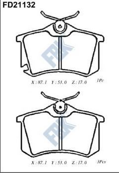 FBK FD21132 - Kit de plaquettes de frein, frein à disque cwaw.fr