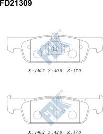 FBK FD21309 - Kit de plaquettes de frein, frein à disque cwaw.fr