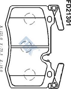 FBK FD21301 - Kit de plaquettes de frein, frein à disque cwaw.fr