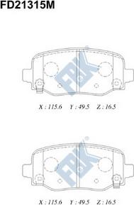 FBK FD21315M - Kit de plaquettes de frein, frein à disque cwaw.fr