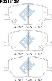 FBK FD21312M - Kit de plaquettes de frein, frein à disque cwaw.fr