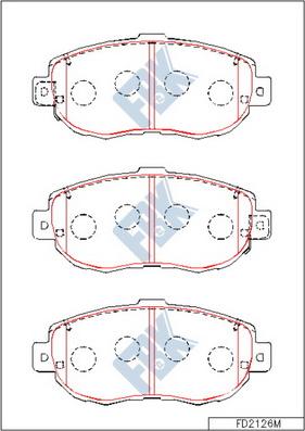 FBK FD2126M - Kit de plaquettes de frein, frein à disque cwaw.fr