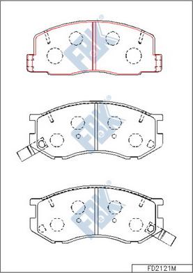 FBK FD2121M - Kit de plaquettes de frein, frein à disque cwaw.fr