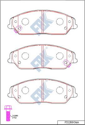 FBK FD2890MA - Kit de plaquettes de frein, frein à disque cwaw.fr