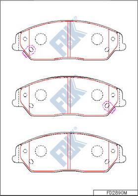 FBK FD2890M - Kit de plaquettes de frein, frein à disque cwaw.fr