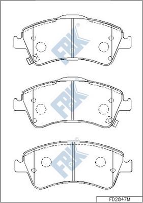 FBK FD2847M - Kit de plaquettes de frein, frein à disque cwaw.fr