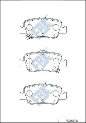 FBK FD2850M - Kit de plaquettes de frein, frein à disque cwaw.fr