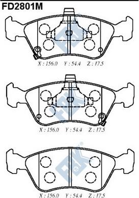 FBK FD2801M - Kit de plaquettes de frein, frein à disque cwaw.fr