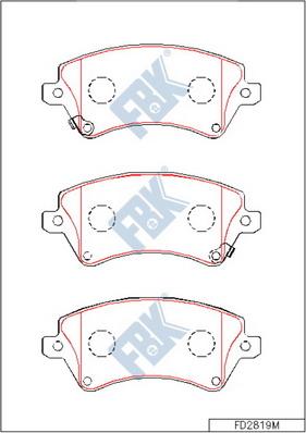 FBK FD2819M - Kit de plaquettes de frein, frein à disque cwaw.fr