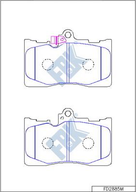 FBK FD2885M - Kit de plaquettes de frein, frein à disque cwaw.fr