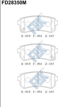 FBK FD28350M - Kit de plaquettes de frein, frein à disque cwaw.fr